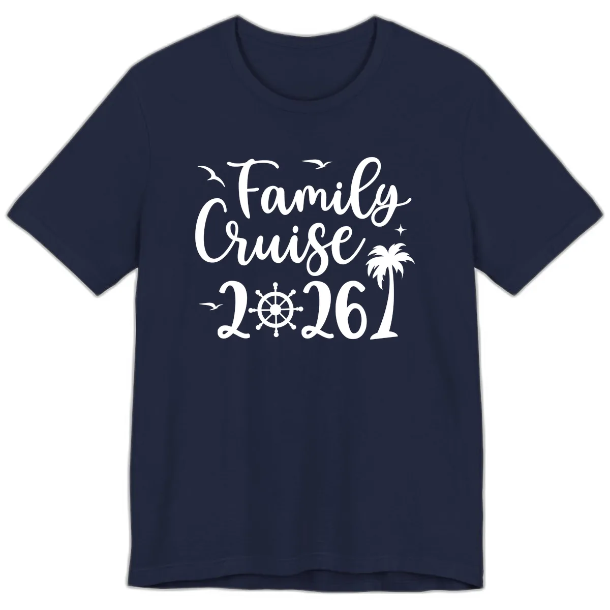 Family Cruise Vacation 2026 Matching Design Premium T-Shirt in Navy