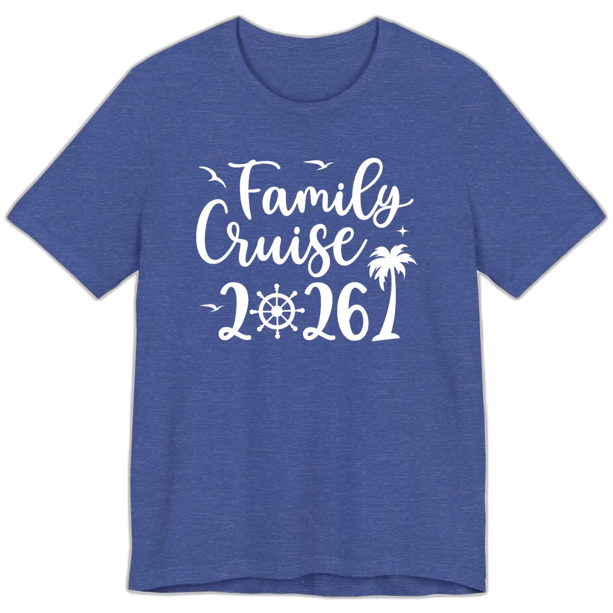Family Cruise Vacation 2026 Matching Design Premium T-Shirt in Heather True Royal