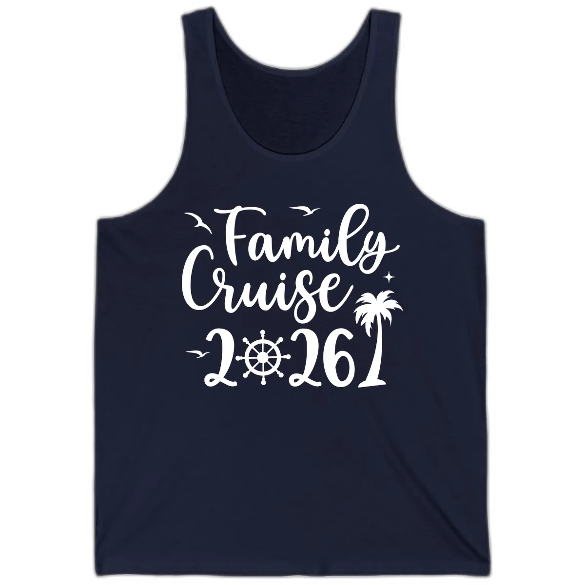 Family Cruise Vacation 2026 Matching Design Tank in Navy
