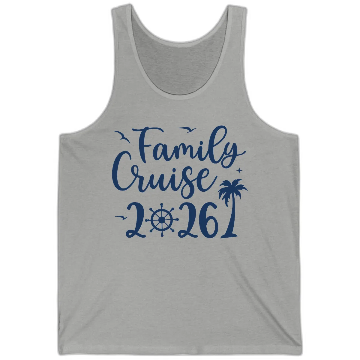 Family Cruise Vacation 2026 Matching Design Tank in Athletic Heather