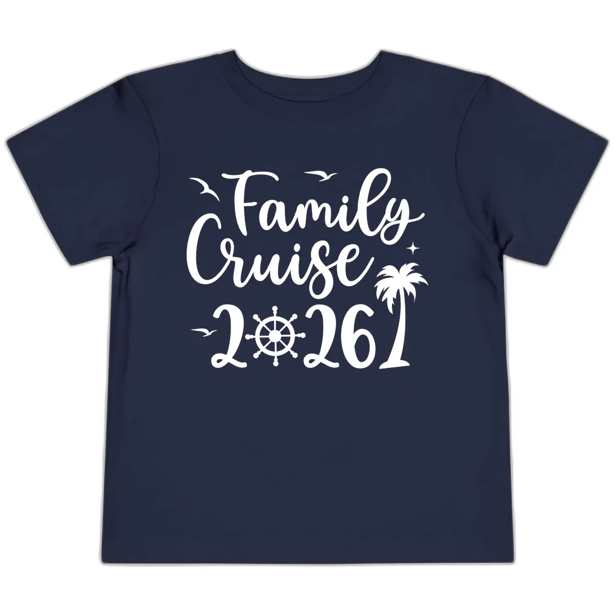 Family Cruise Vacation 2026 Matching Design Toddler T-Shirt in Navy