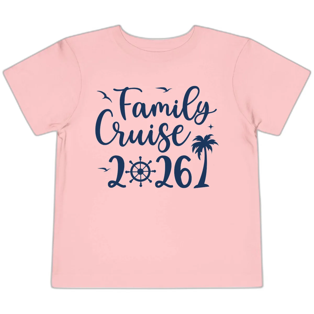 Family Cruise Vacation 2026 Matching Design Toddler T-Shirt in Pink