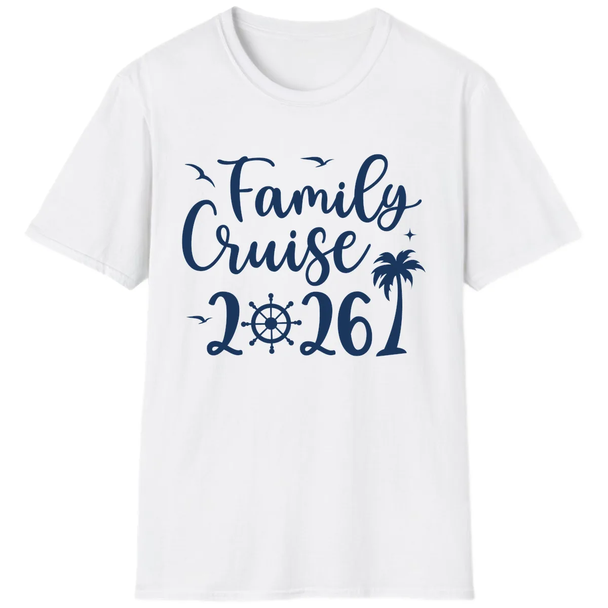 Family Cruise Vacation 2026 Matching Design T-Shirt in White