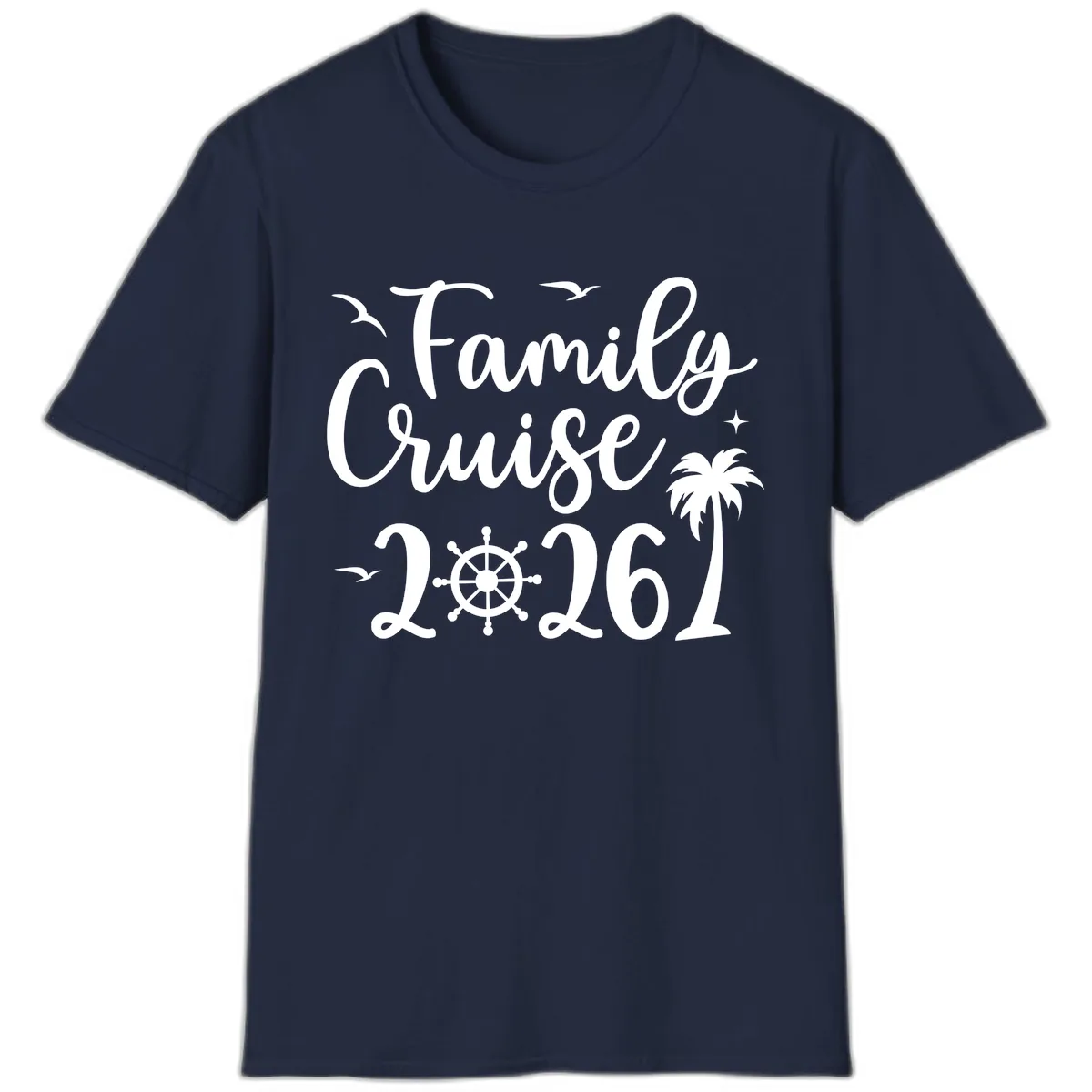 Family Cruise Vacation 2026 Matching Design T-Shirt in Navy