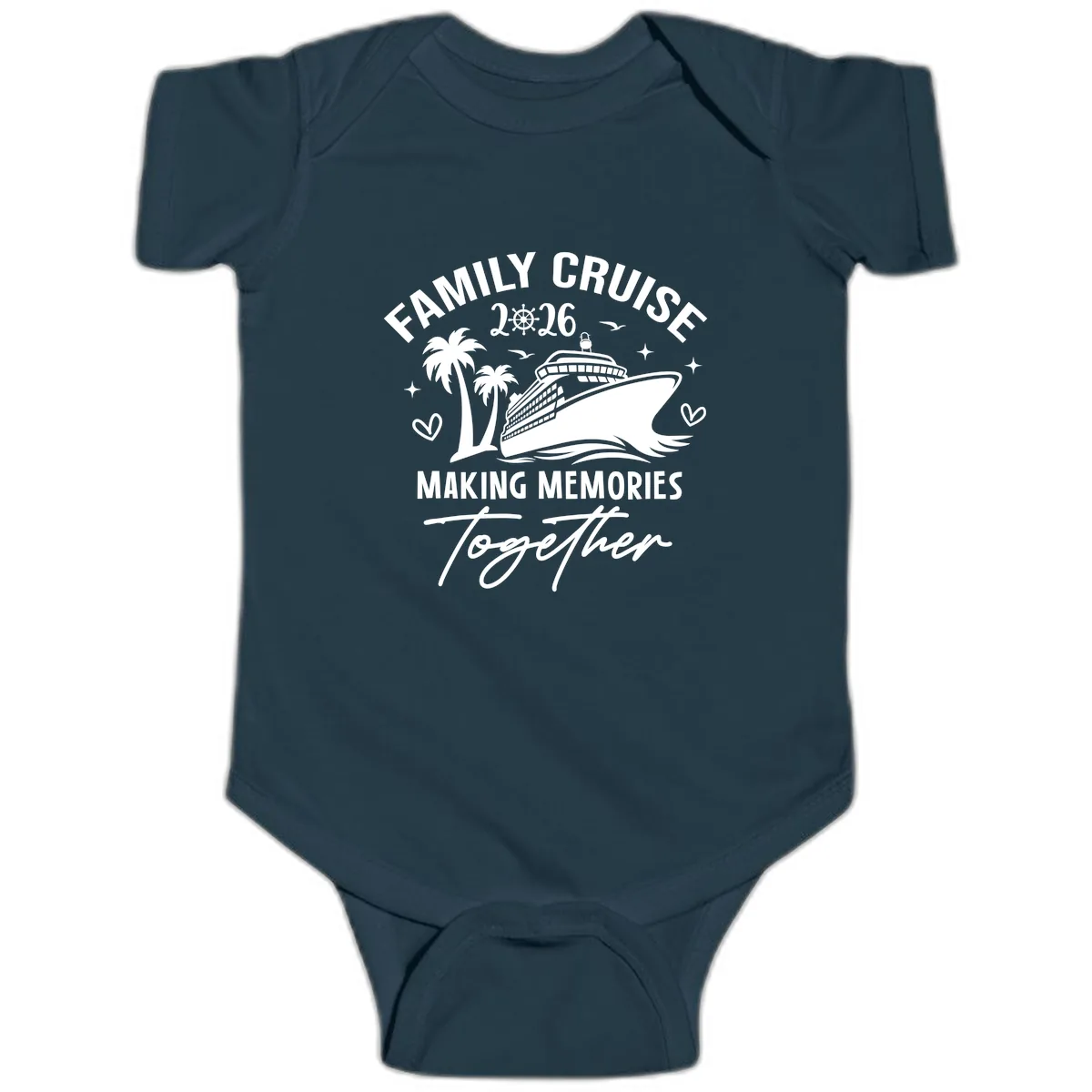 Family Cruise 2026 Making Memories Together Baby Onesie in Navy