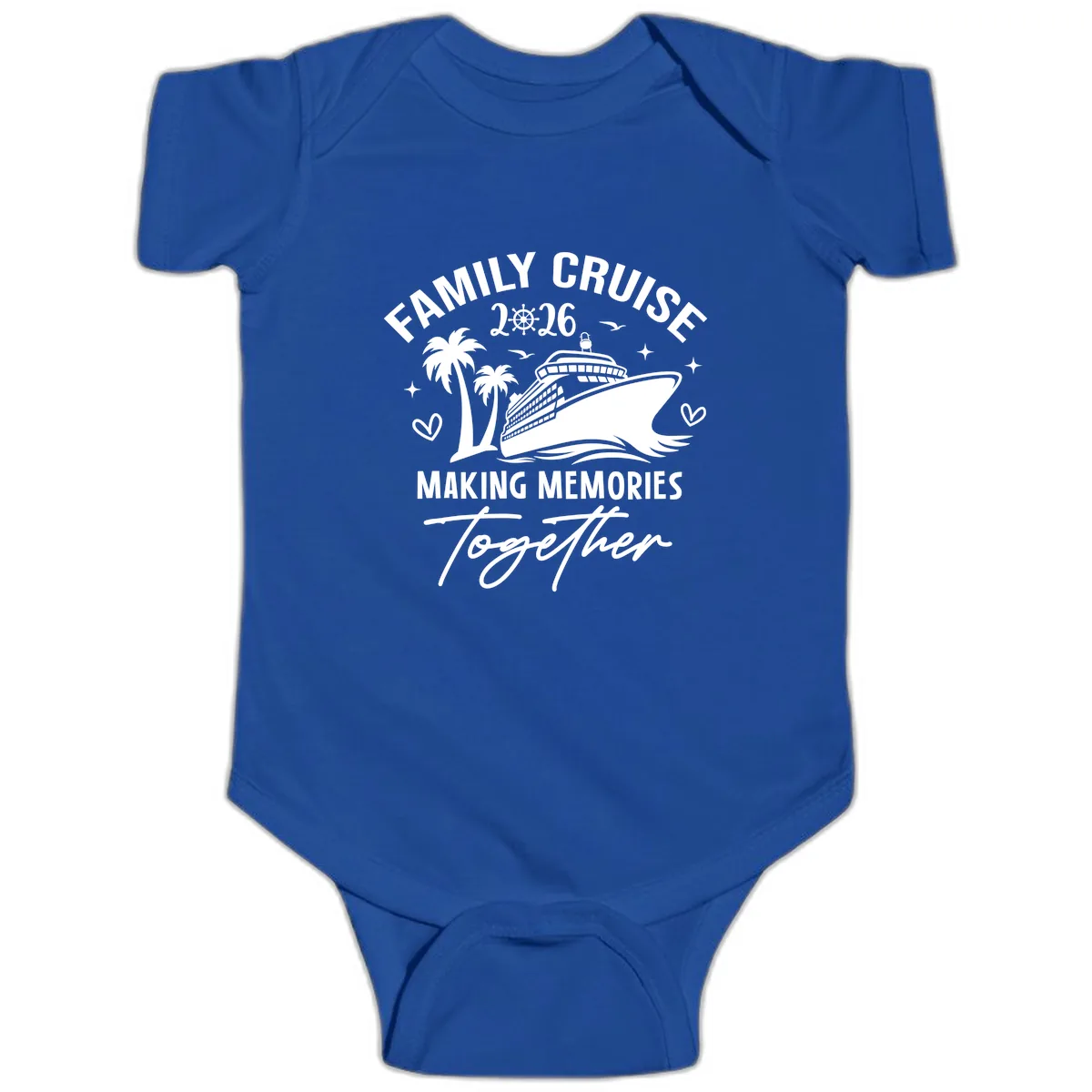Family Cruise 2026 Making Memories Together Baby Onesie in Royal