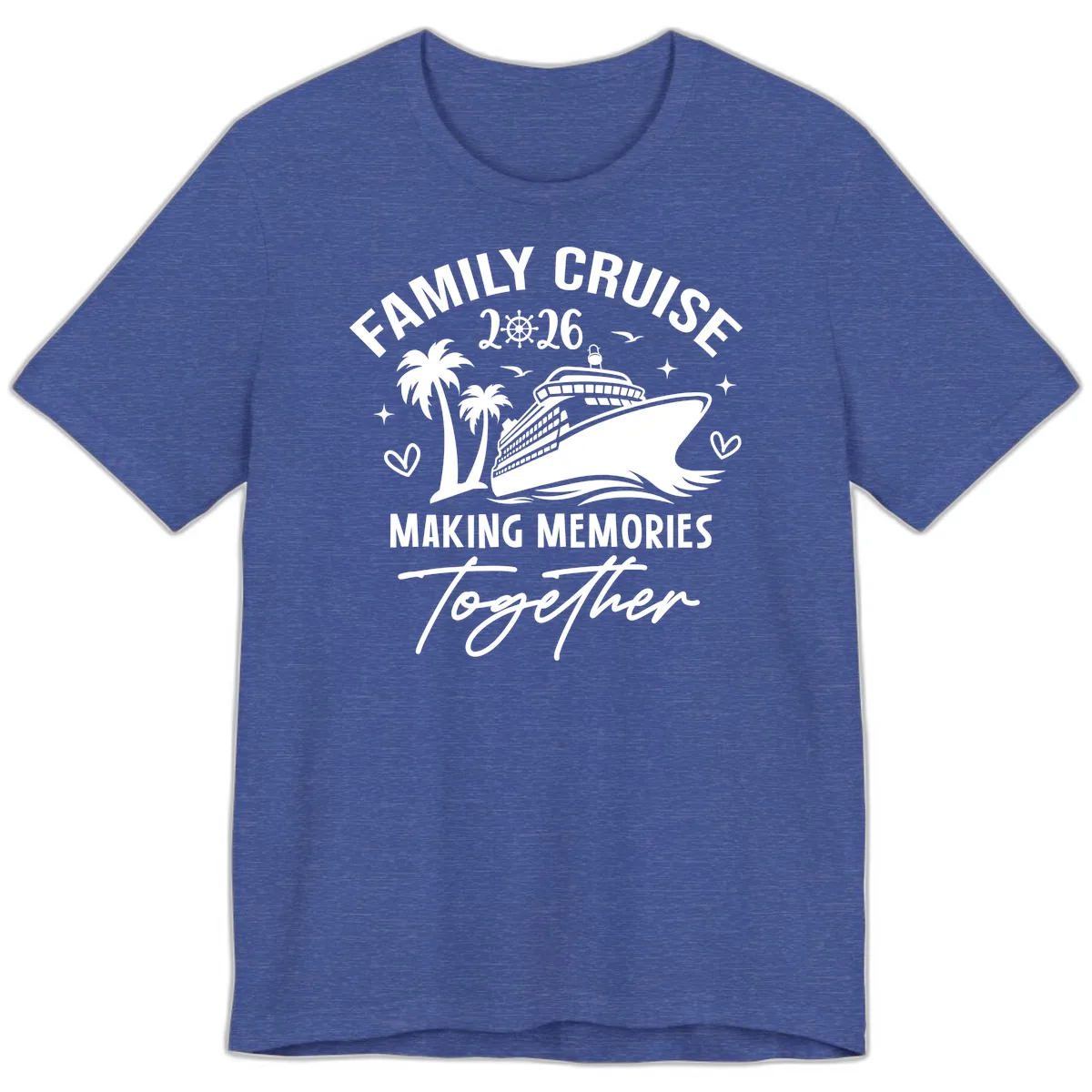 Family Cruise 2026 Making Memories Together Premium T-Shirt in Heather True Royal