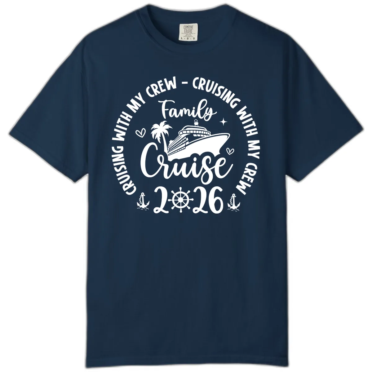 Cruising With My Crew Family Cruise 2026 Comfort Color in True Navy