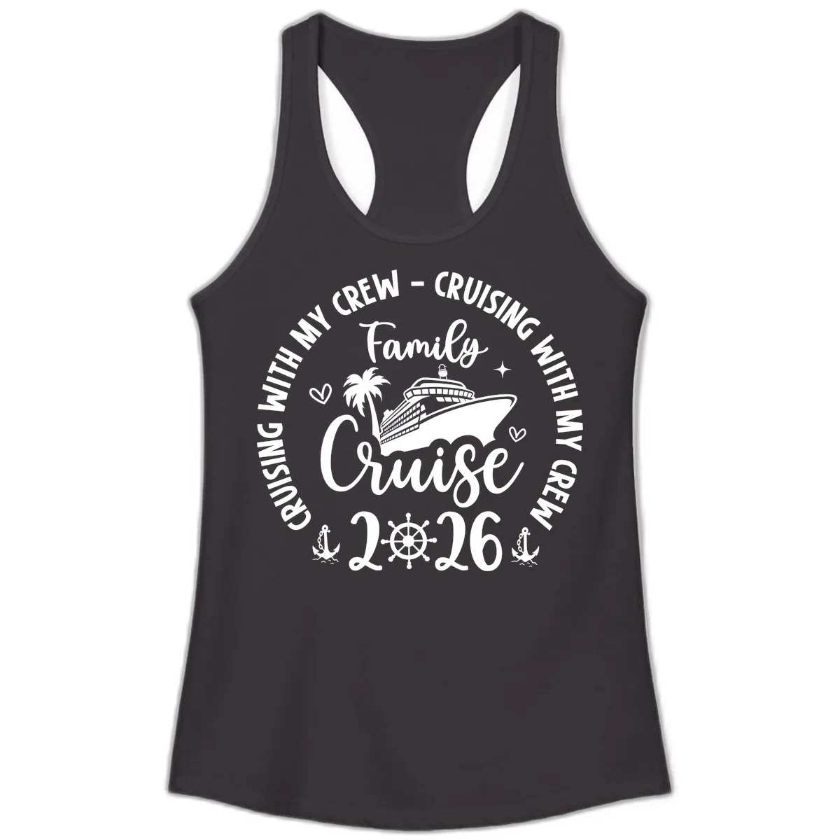 Cruising With My Crew Family Cruise 2026 Ladies Tank in Black