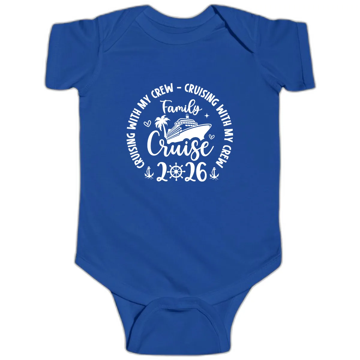 Cruising With My Crew Family Cruise 2026 Baby Onesie in Royal