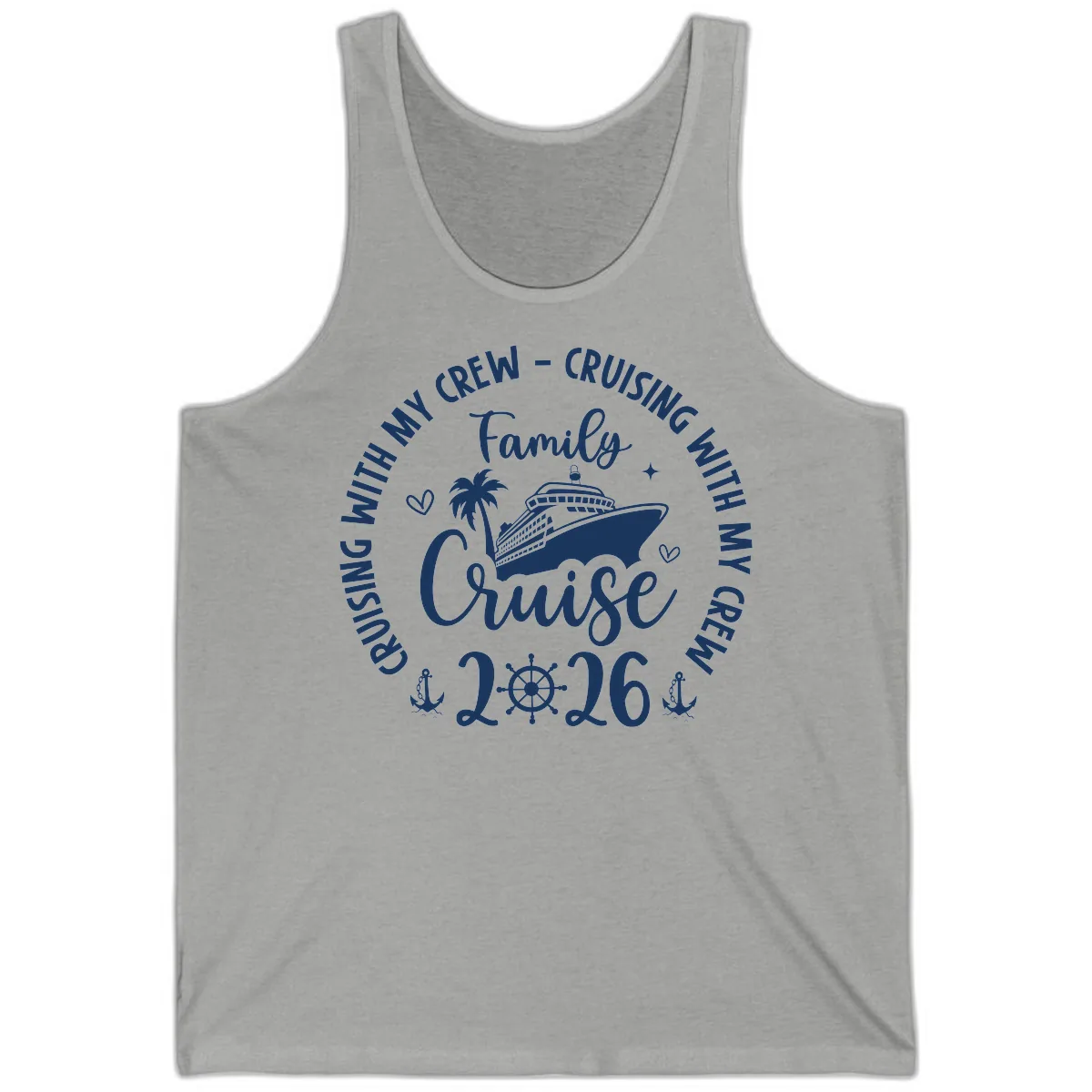 Cruising With My Crew Family Cruise 2026 Tank in Athletic Heather