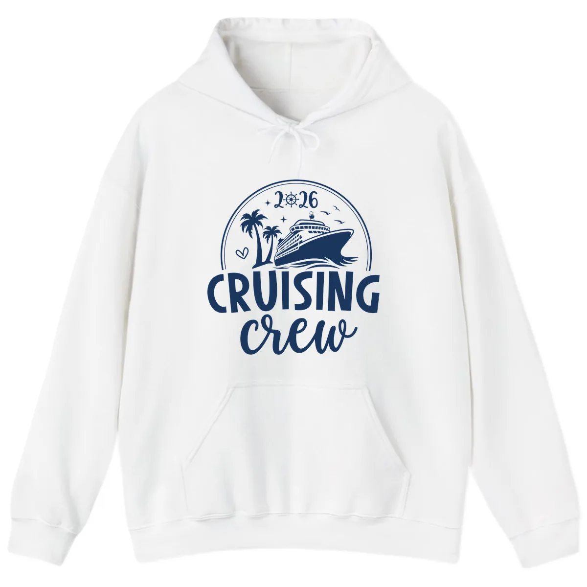 Family Cruise Crew 2026 Vacation Apparel Hoodie in White