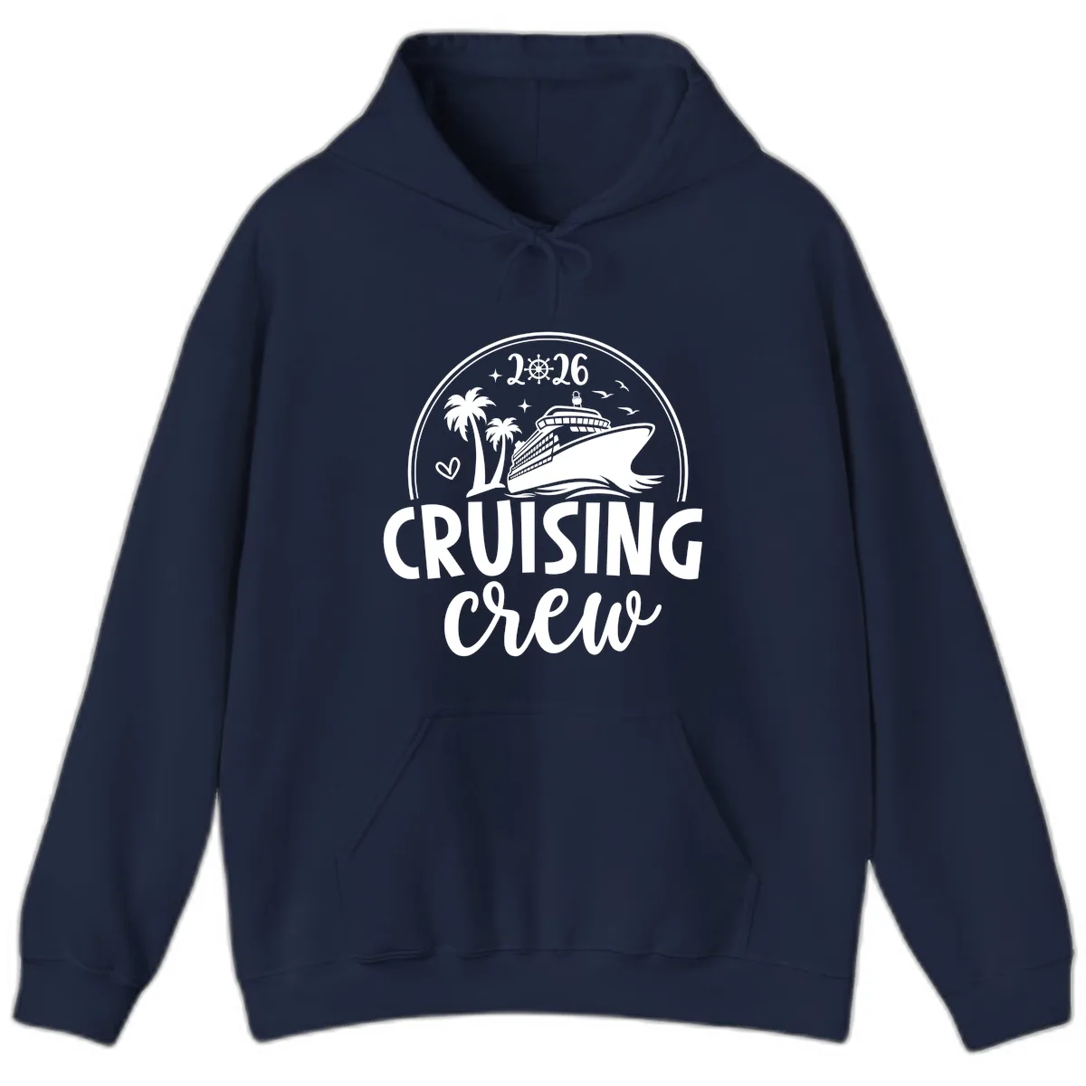Family Cruise Crew 2026 Vacation Apparel Hoodie in Navy