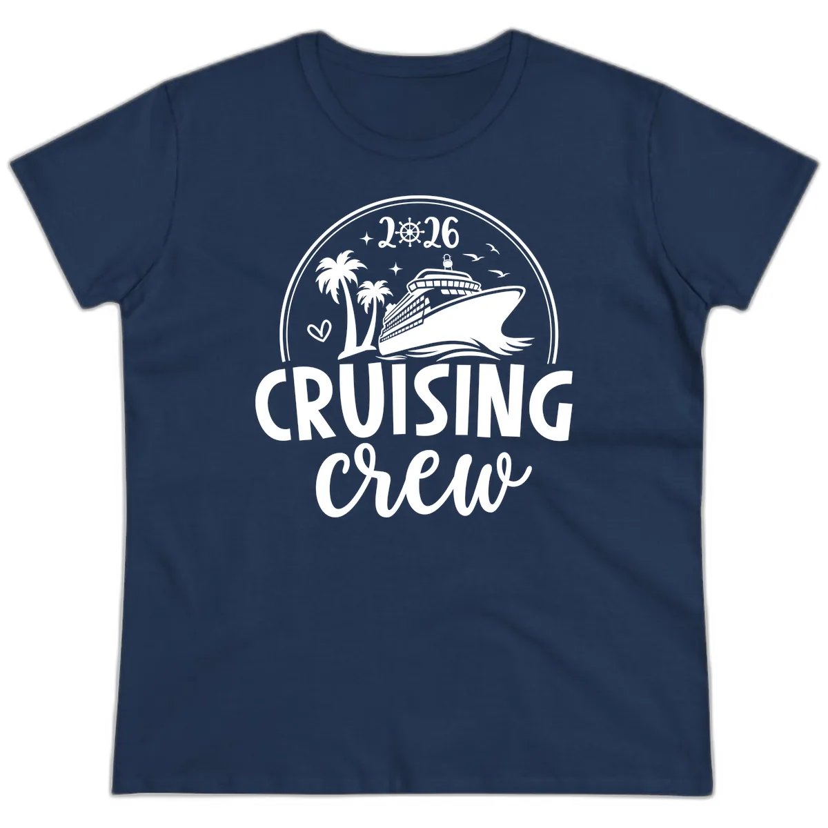 Family Cruise Crew 2026 Vacation Apparel Ladies Tee in Navy