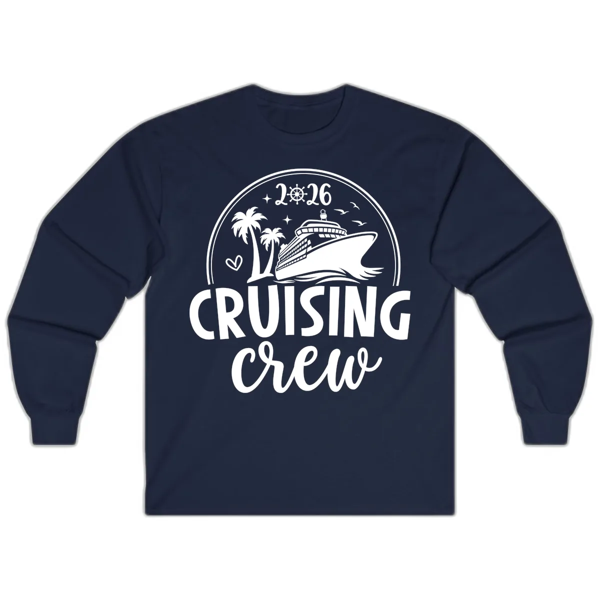 Family Cruise Crew 2026 Vacation Apparel Long Sleeve in Navy