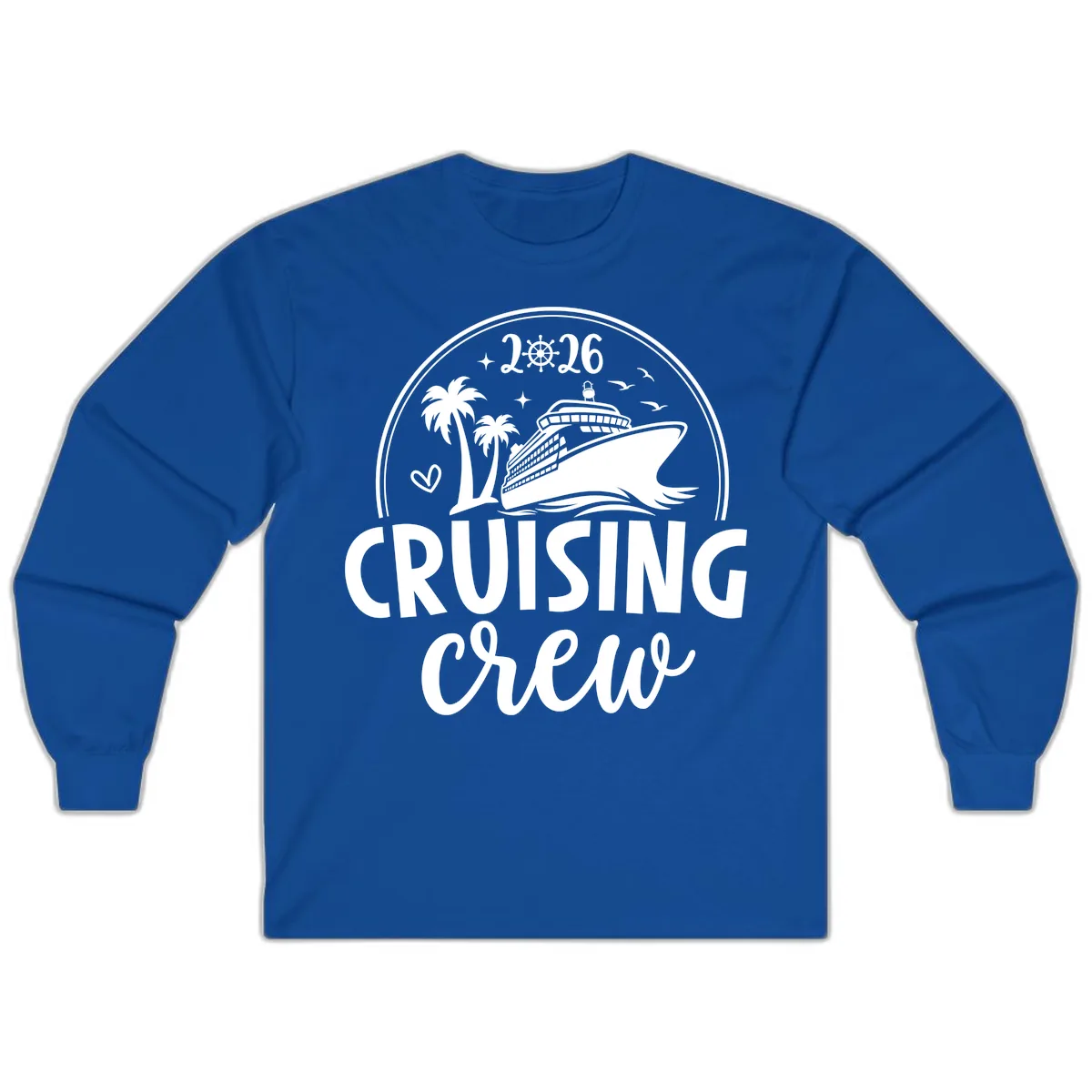 Family Cruise Crew 2026 Vacation Apparel Long Sleeve in Royal