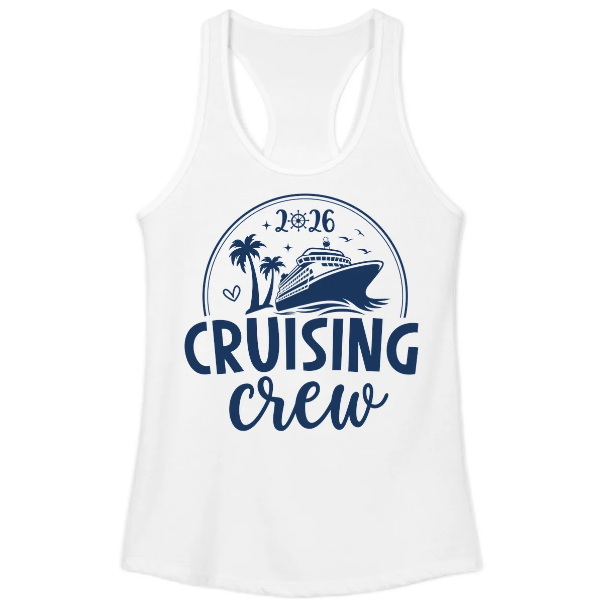 Family Cruise Crew 2026 Vacation Apparel Ladies Tank in White