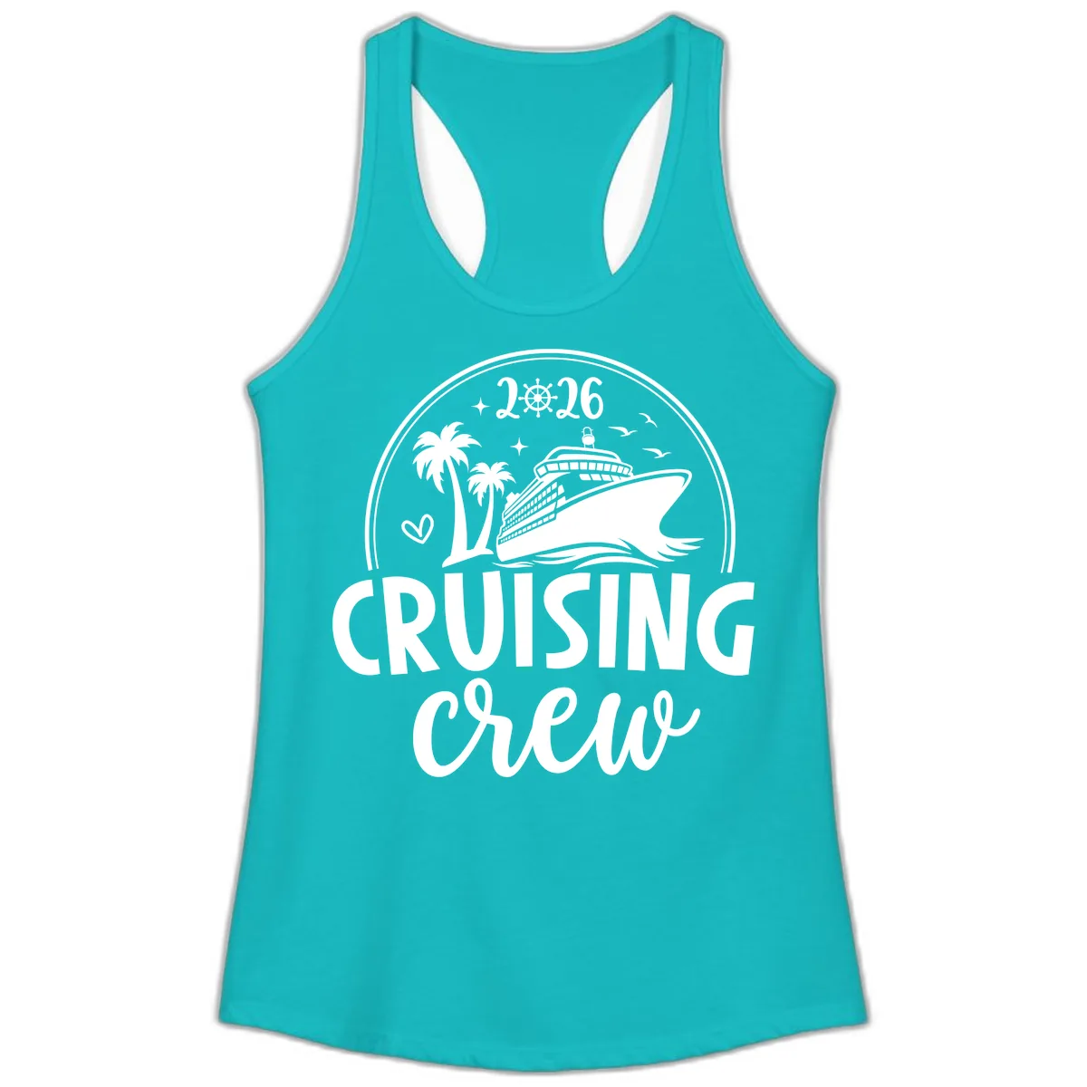 Family Cruise Crew 2026 Vacation Apparel Ladies Tank in Tahiti Blue