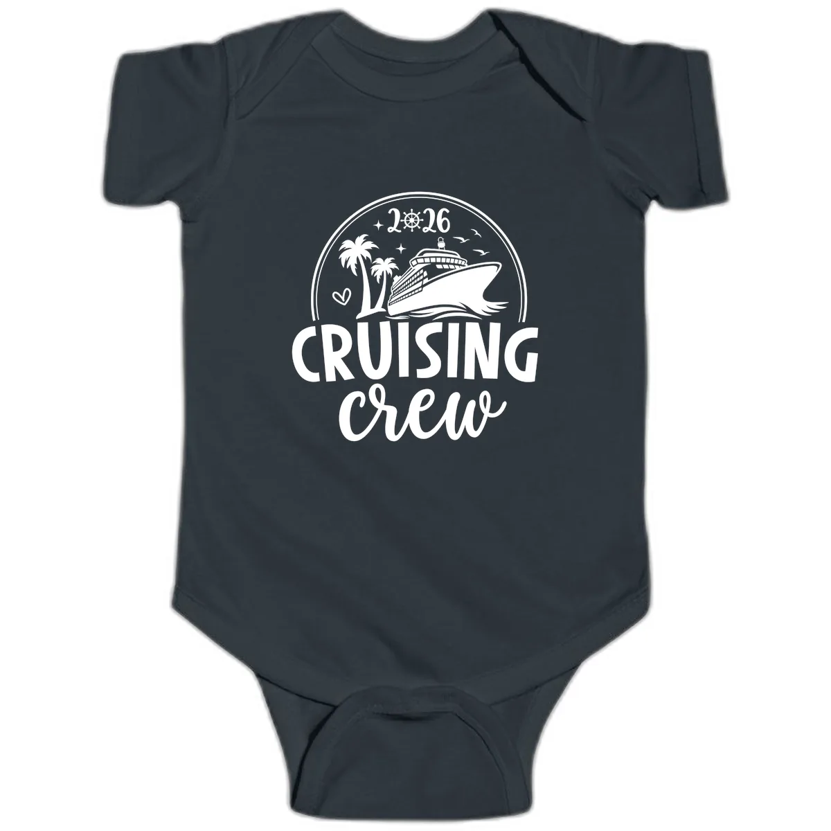 Family Cruise Crew 2026 Vacation Apparel Baby Onesie in Black