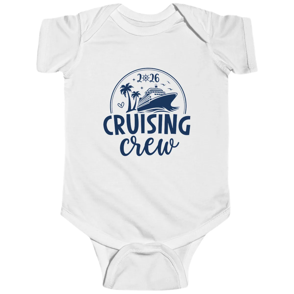 Family Cruise Crew 2026 Vacation Apparel Baby Onesie in White