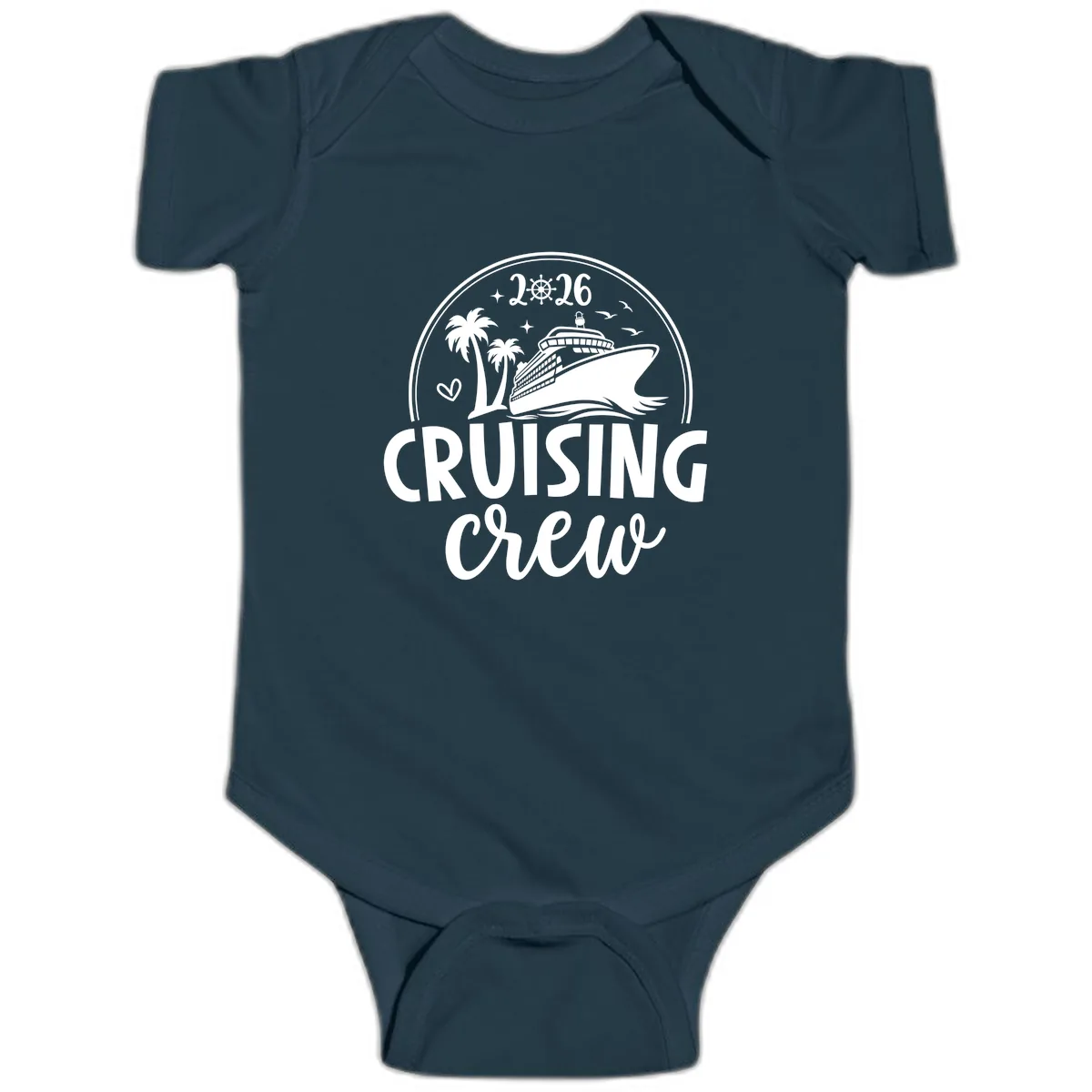Family Cruise Crew 2026 Vacation Apparel Baby Onesie in Navy