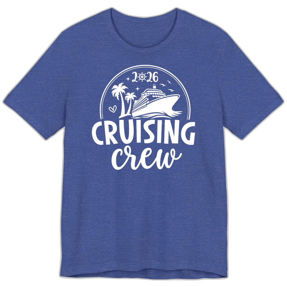 Family Cruise Crew 2026 Vacation Apparel Premium T-Shirt in Heather True Royal