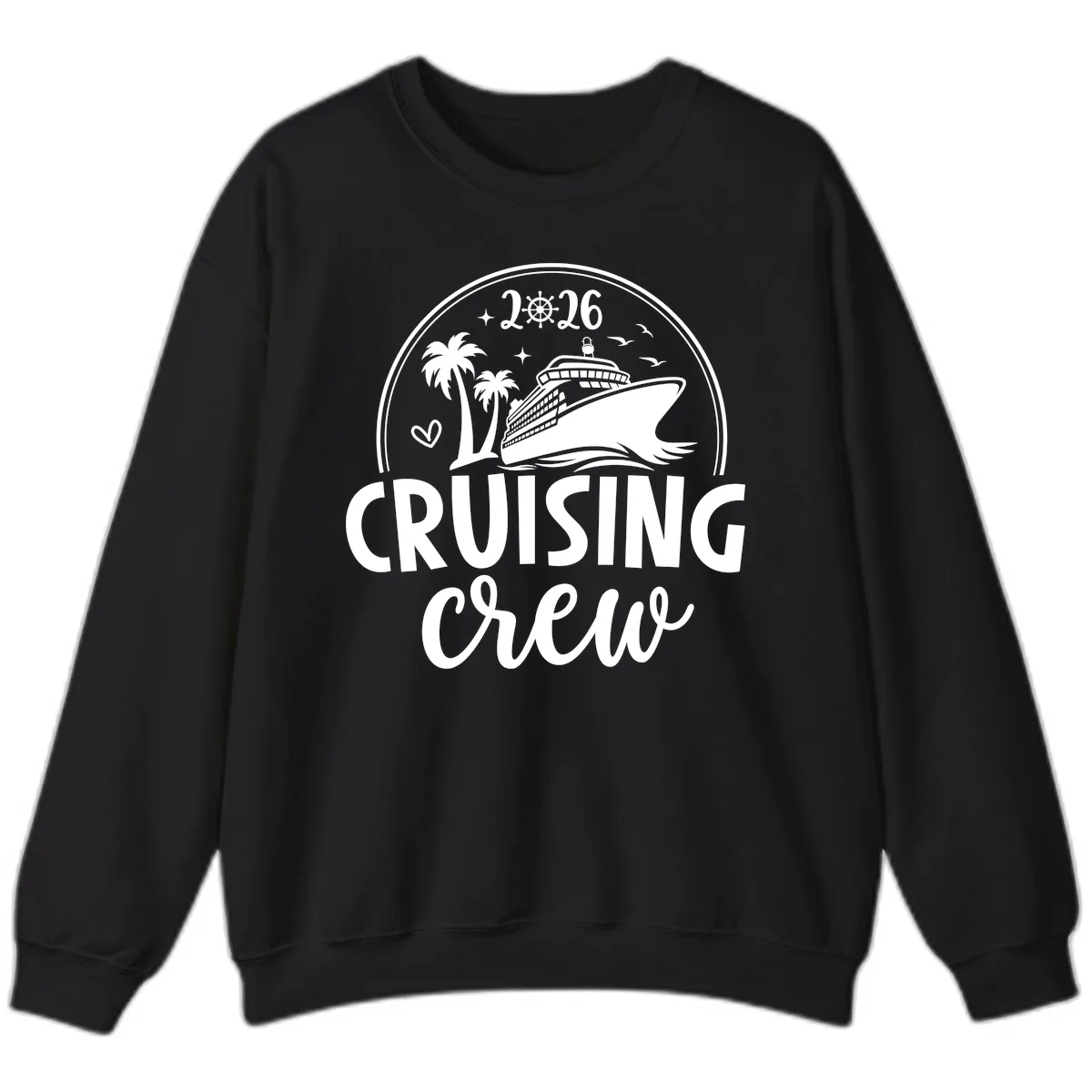 Family Cruise Crew 2026 Vacation Apparel Sweatshirt in Black