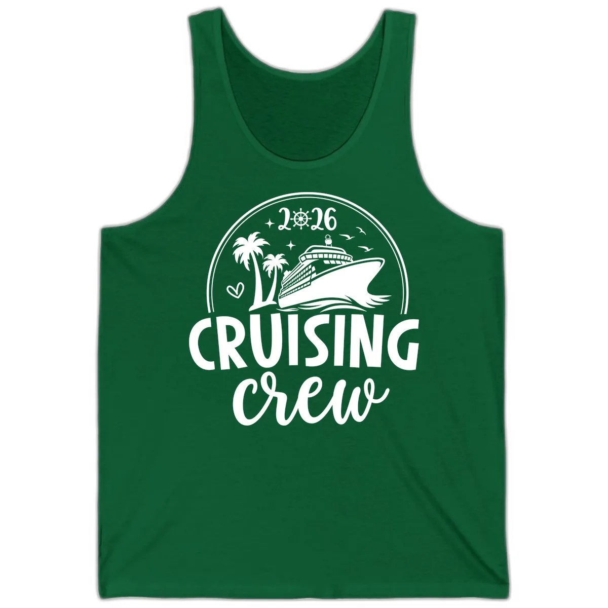 Family Cruise Crew 2026 Vacation Apparel Tank in Kelly