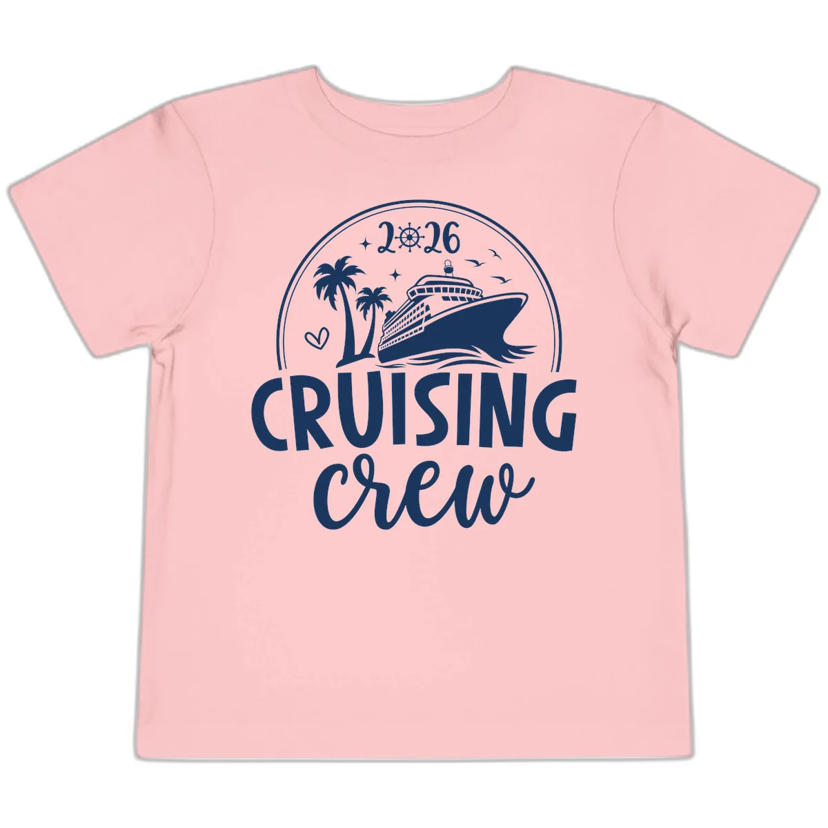 Family Cruise Crew 2026 Vacation Apparel Toddler T-Shirt in Pink