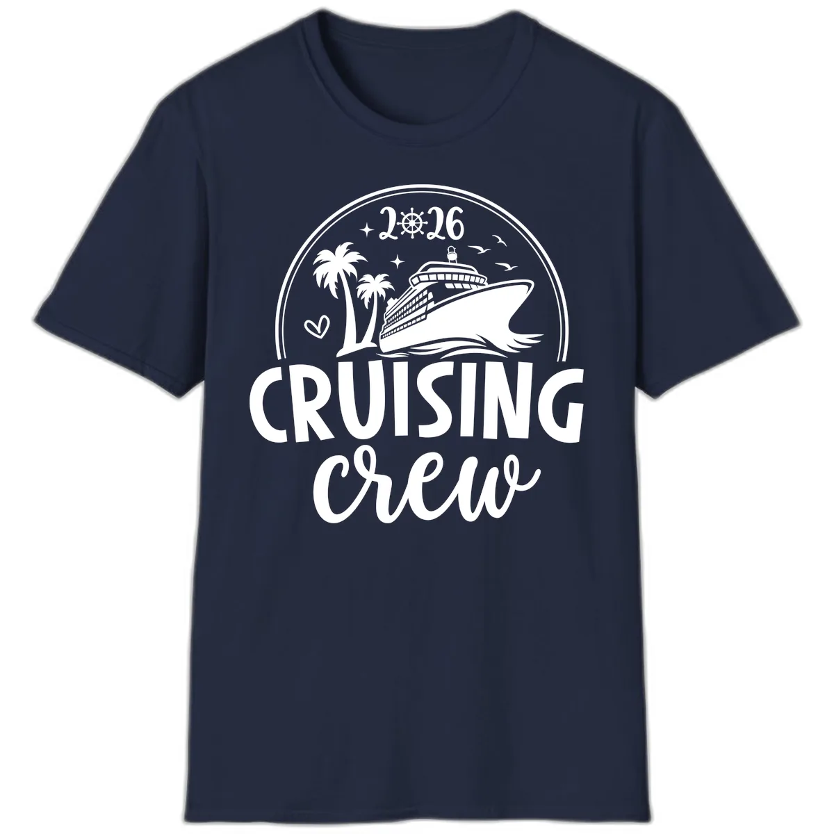 Family Cruise Crew 2026 Vacation Apparel T-Shirt in Navy