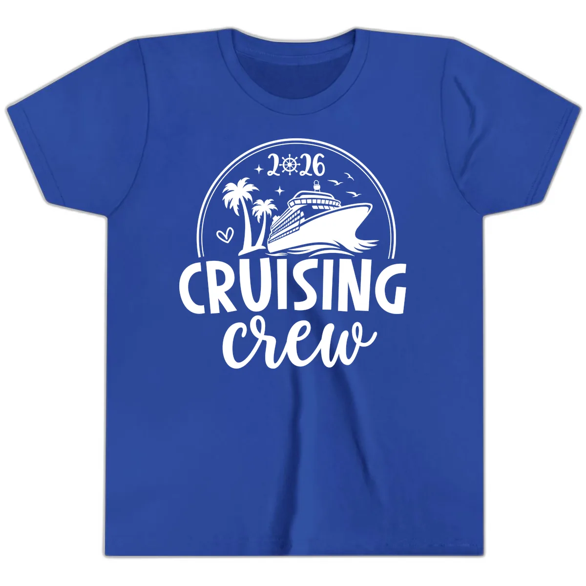 Family Cruise Crew 2026 Vacation Apparel Youth T-Shirt in True Royal