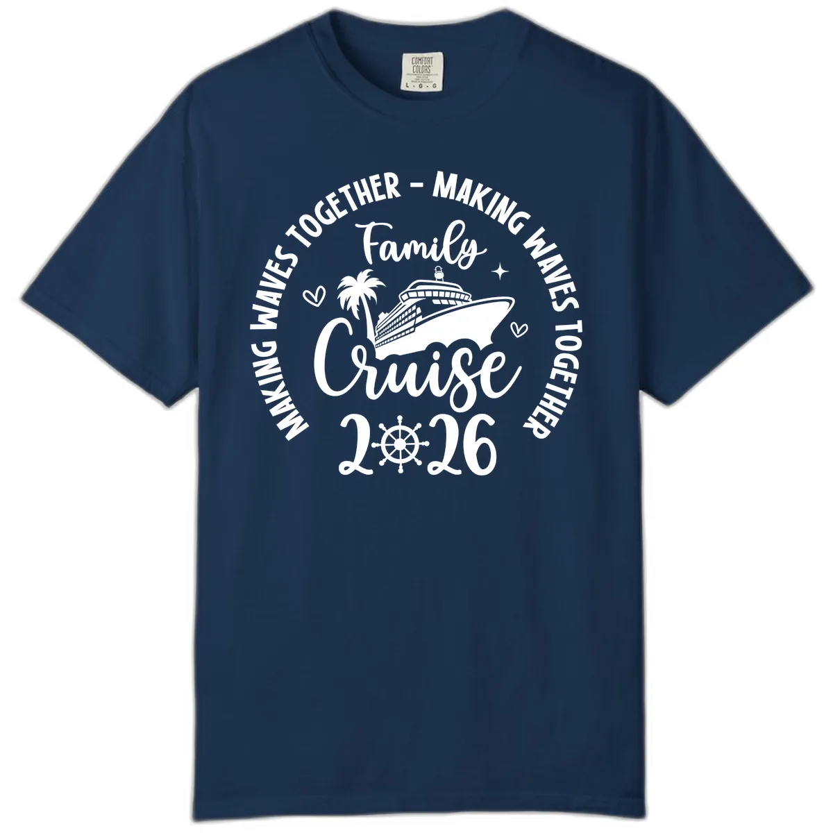 Family Cruise 2026 Making Waves Together Comfort Color in Navy