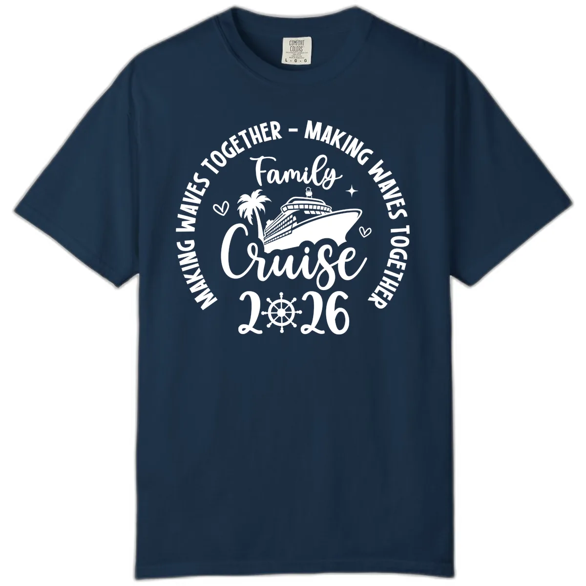 Family Cruise 2026 Making Waves Together Comfort Color in True Navy