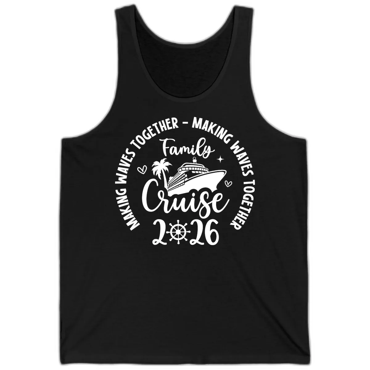Family Cruise 2026 Making Waves Together Tank in Black