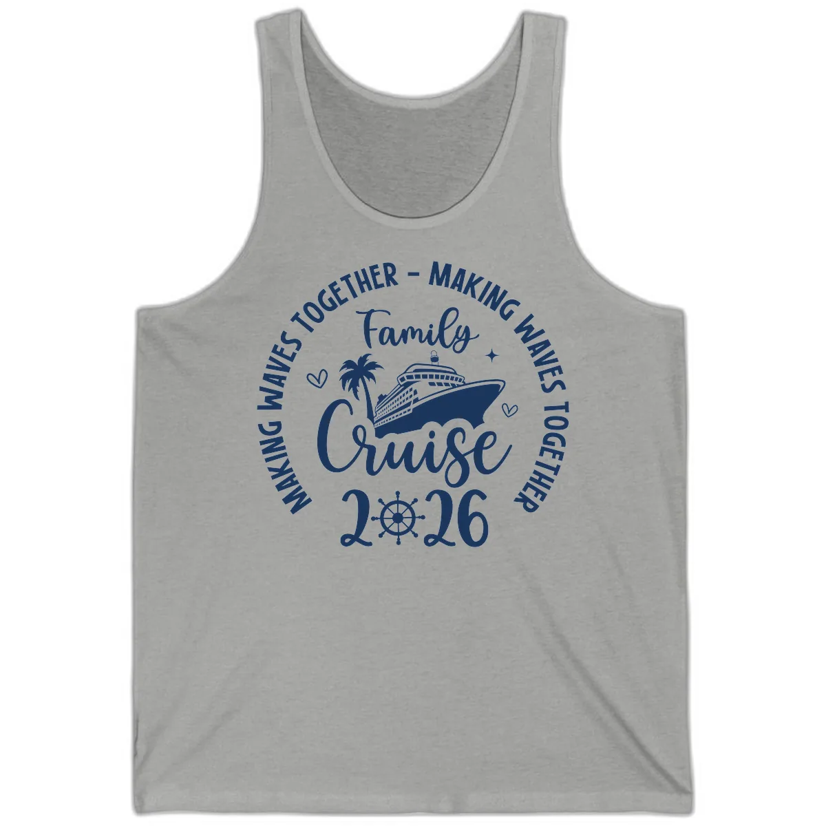 Family Cruise 2026 Making Waves Together Tank in Athletic Heather