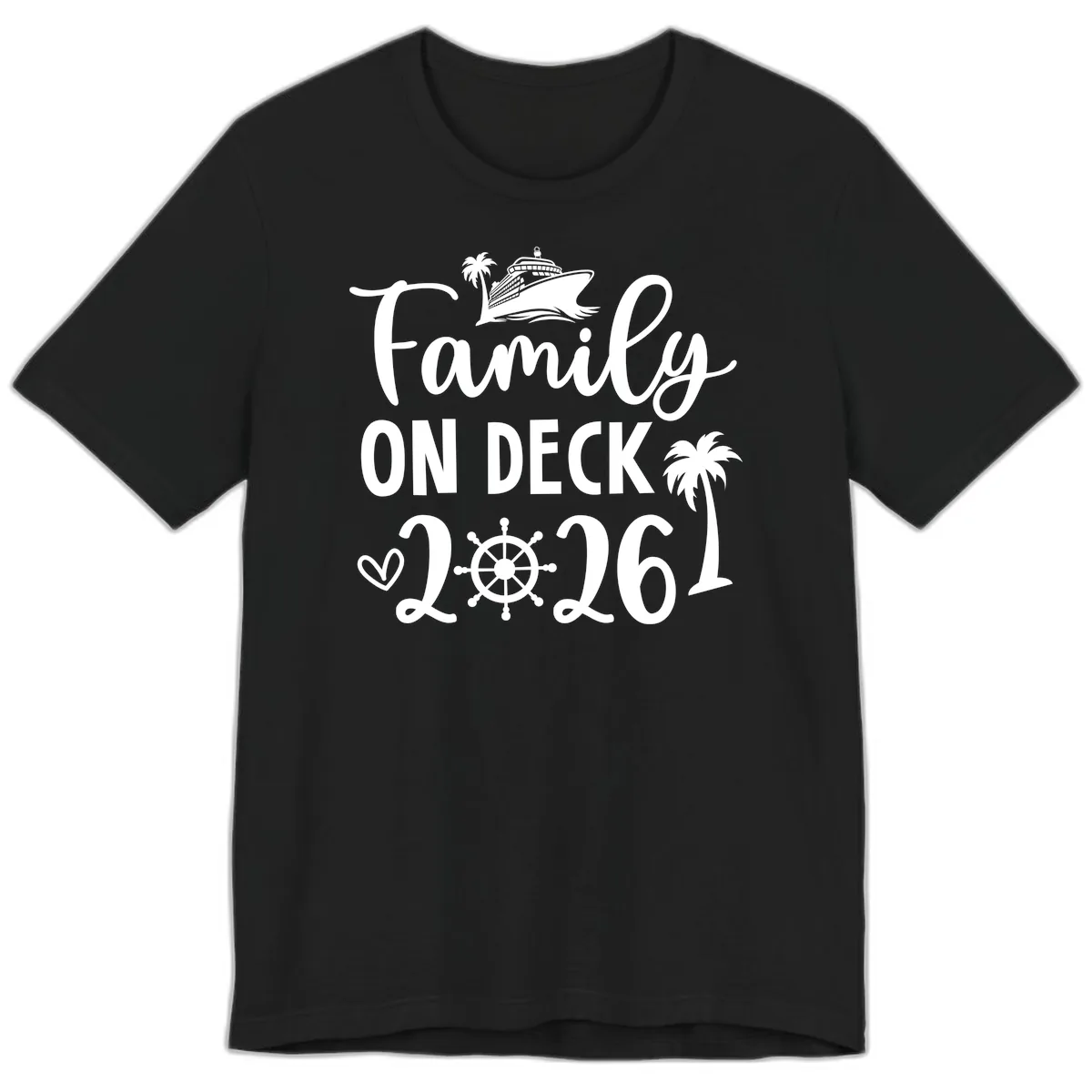 Family On Deck Cruise Vacation 2026 Premium T-Shirt in Black