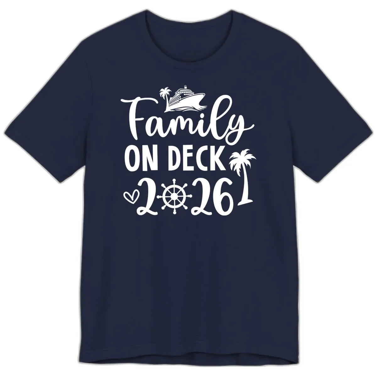 Family On Deck Cruise Vacation 2026 Premium T-Shirt in Navy