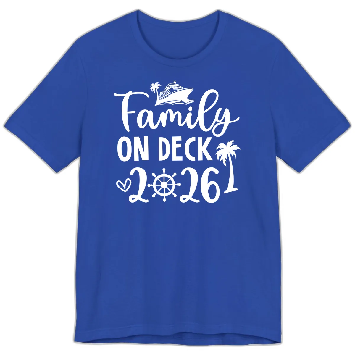 Family On Deck Cruise Vacation 2026 Premium T-Shirt in True Royal