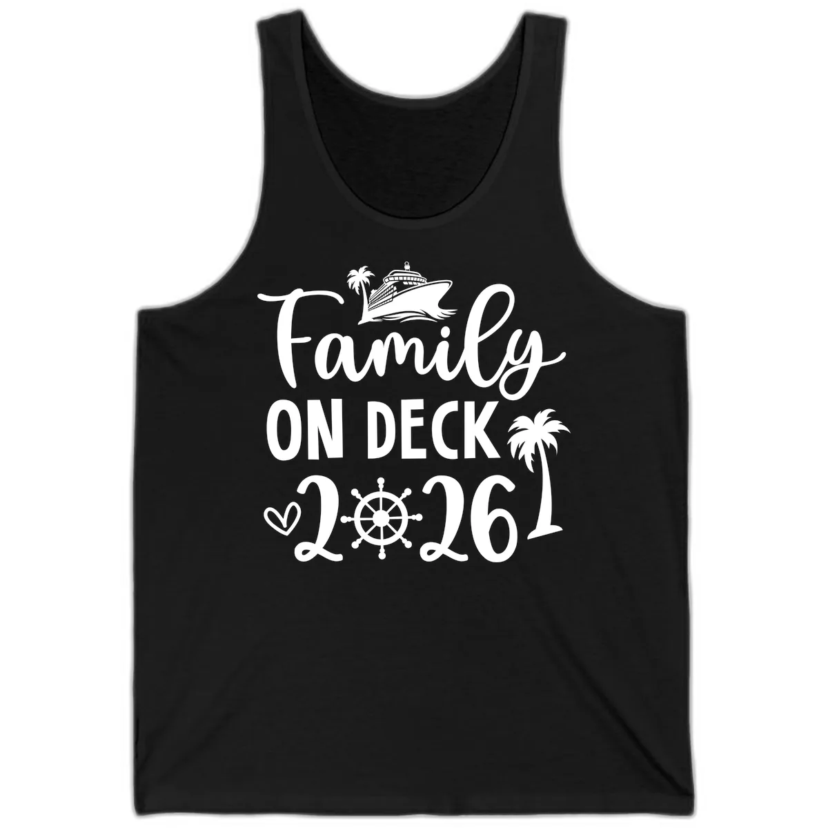 Family On Deck Cruise Vacation 2026 Tank in Black