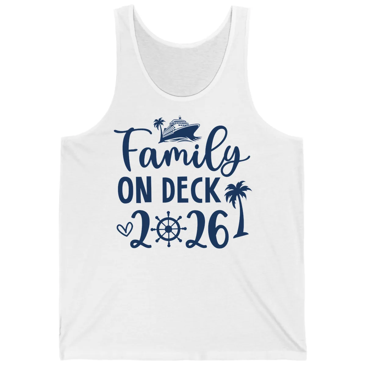 Family On Deck Cruise Vacation 2026 Tank in White