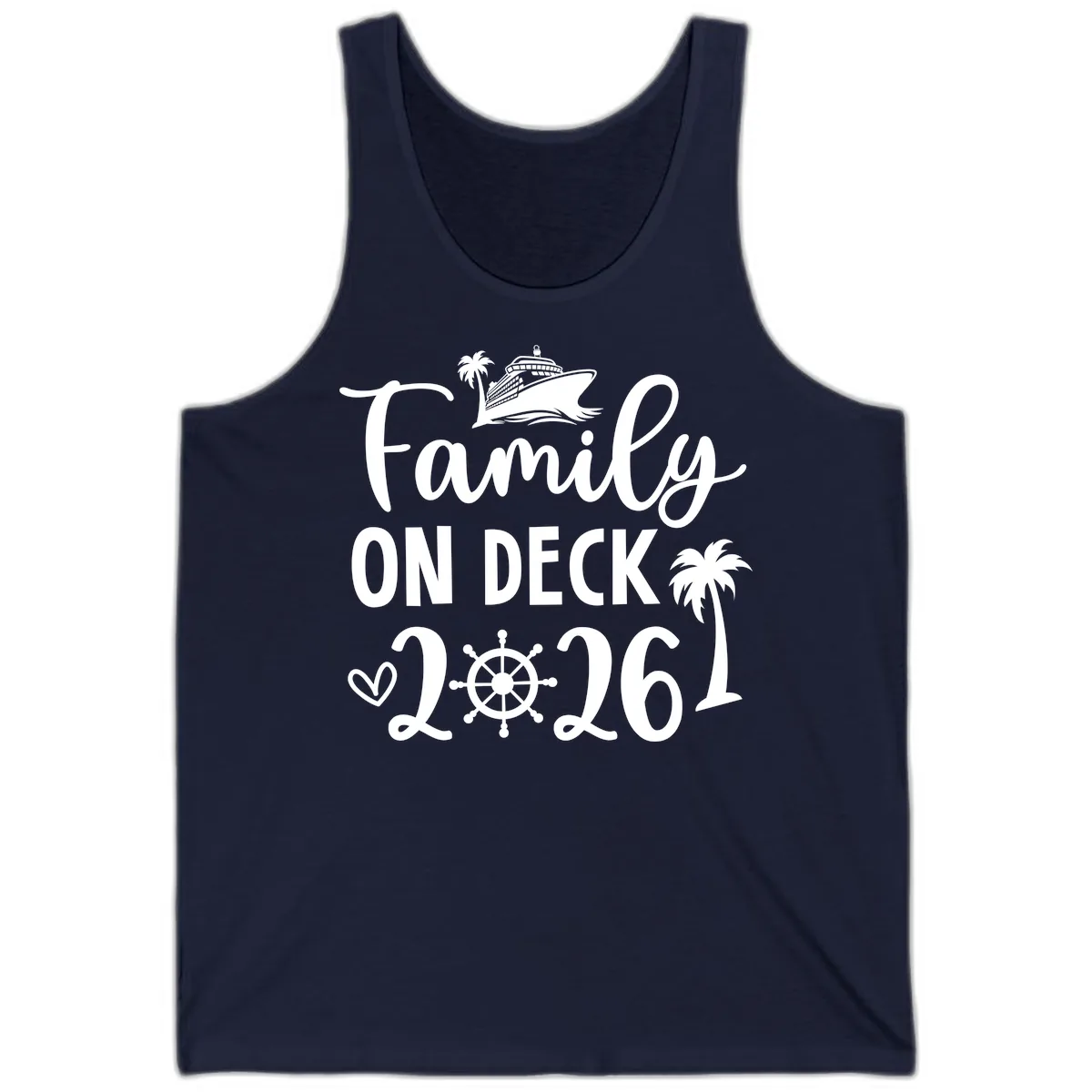 Family On Deck Cruise Vacation 2026 Tank in Navy