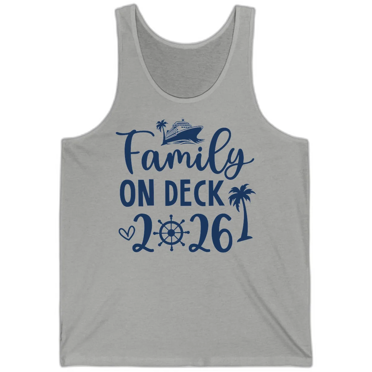 Family On Deck Cruise Vacation 2026 Tank in Athletic Heather