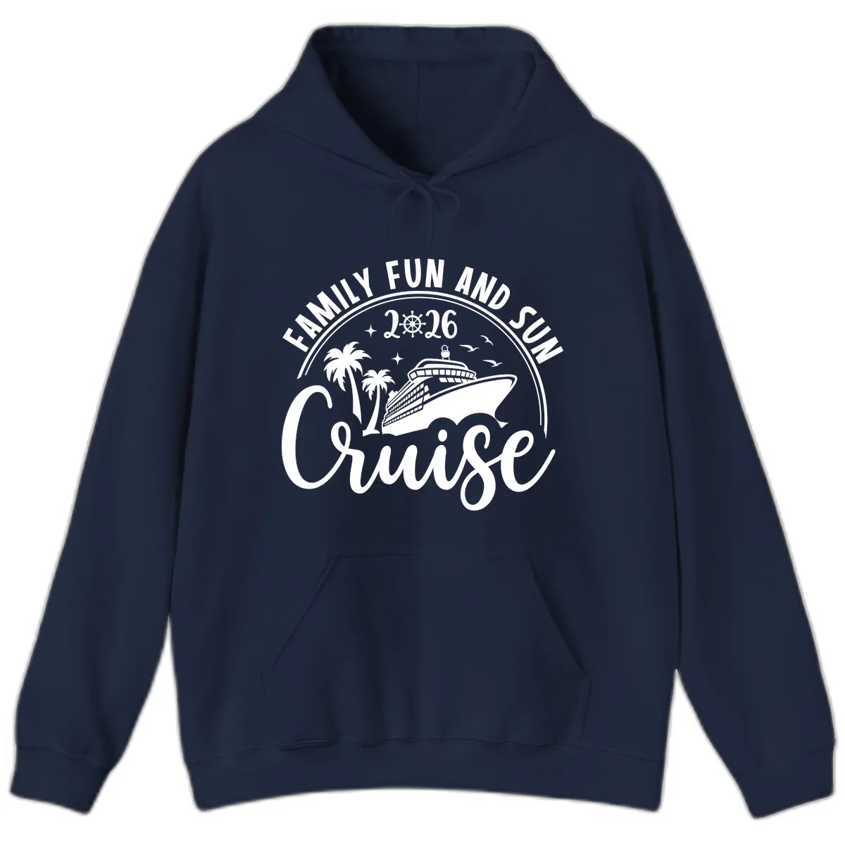 Family Fun and Sun Cruise 2026 Hoodie in Navy