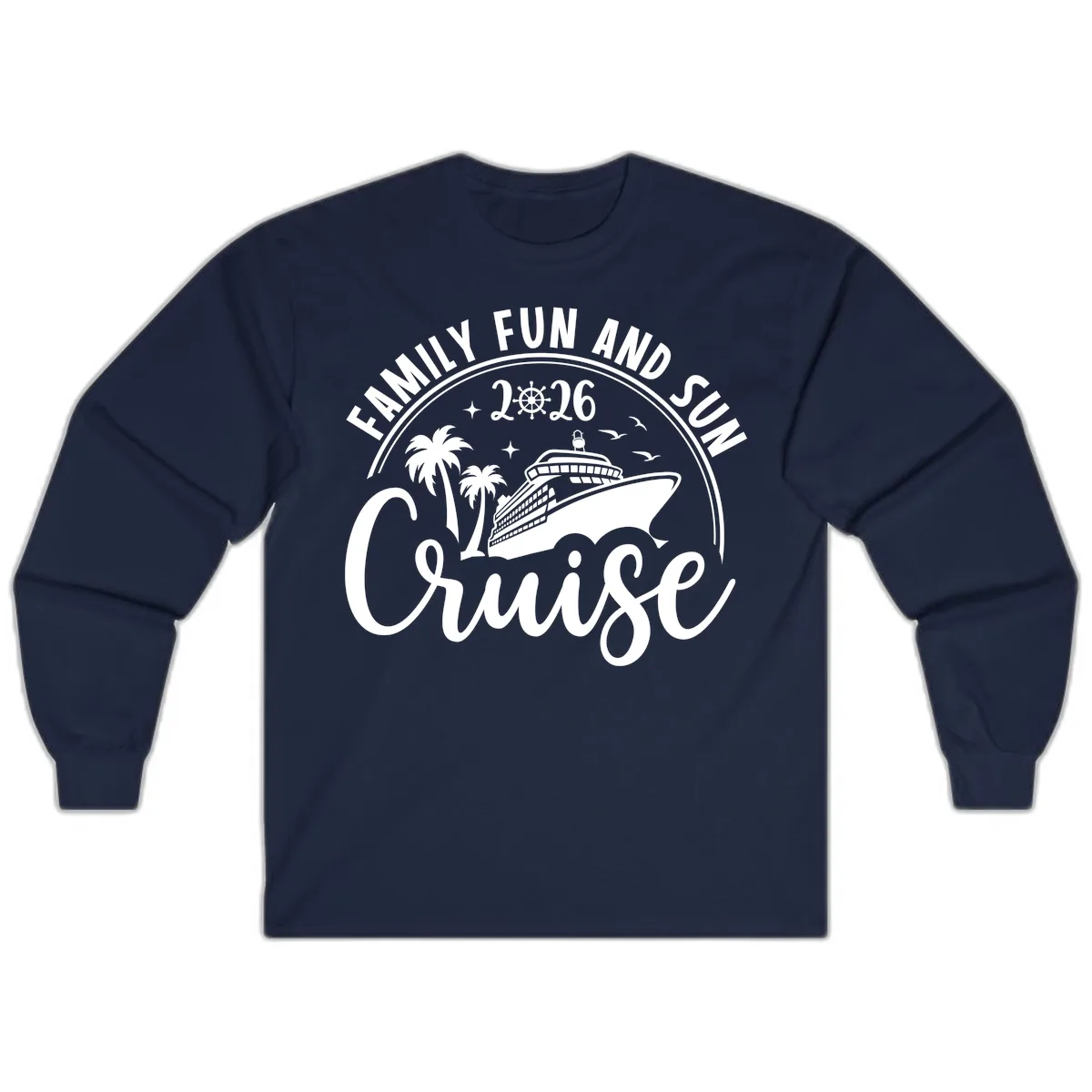 Family Fun and Sun Cruise 2026 Long Sleeve in Navy