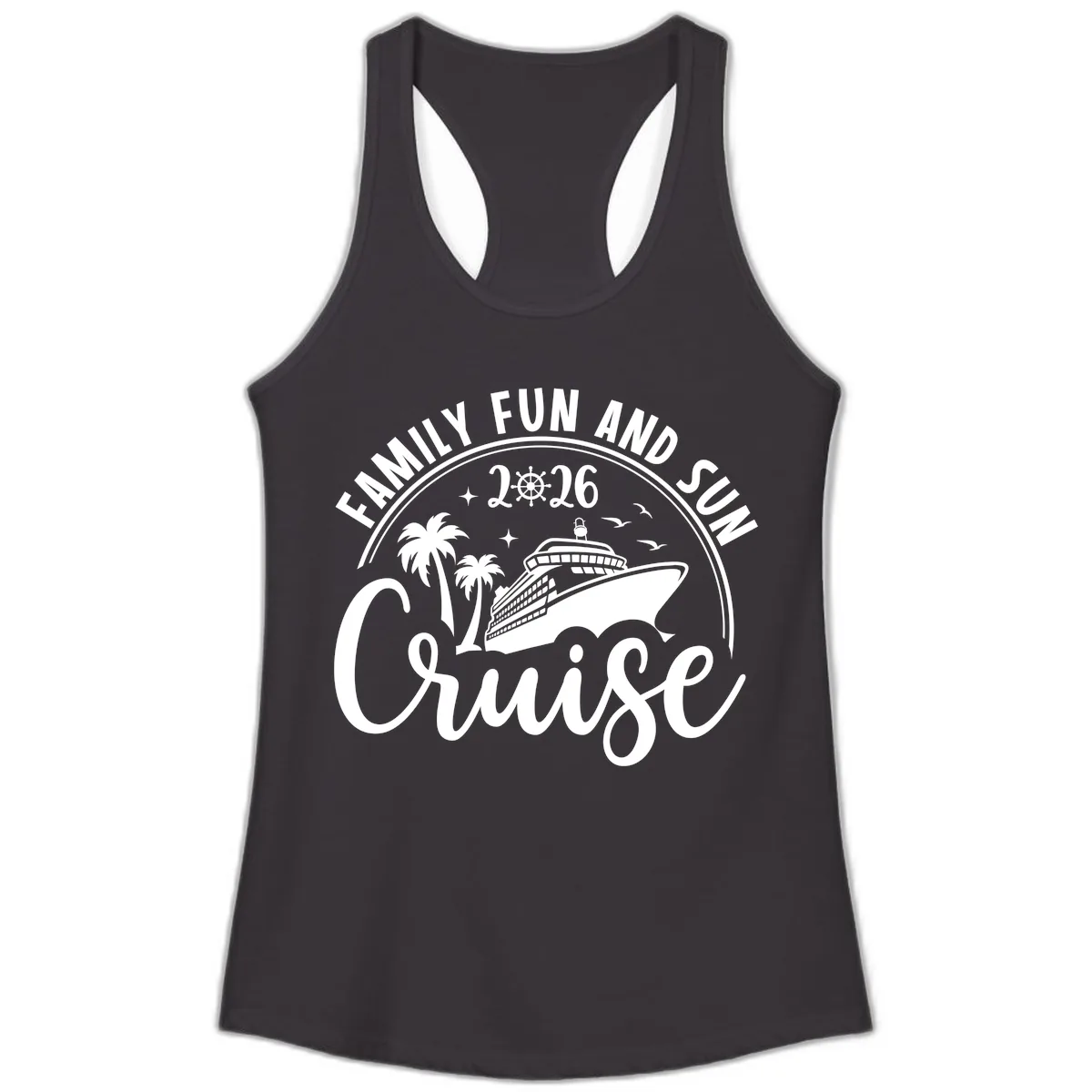 Family Fun and Sun Cruise 2026 Ladies Tank in Black