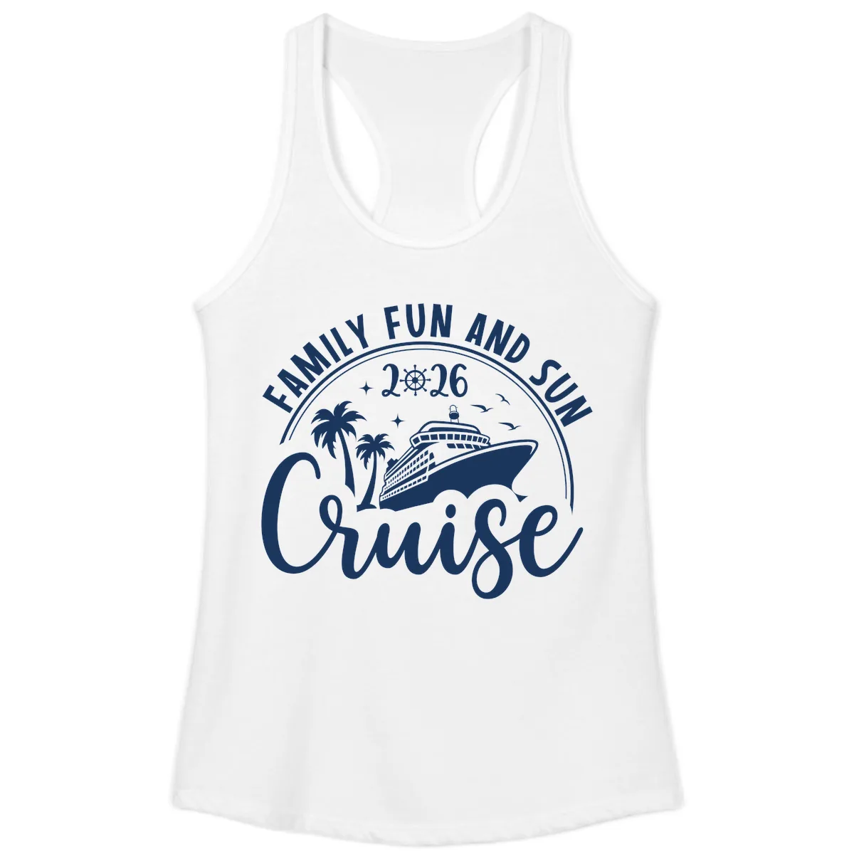 Family Fun and Sun Cruise 2026 Ladies Tank in White