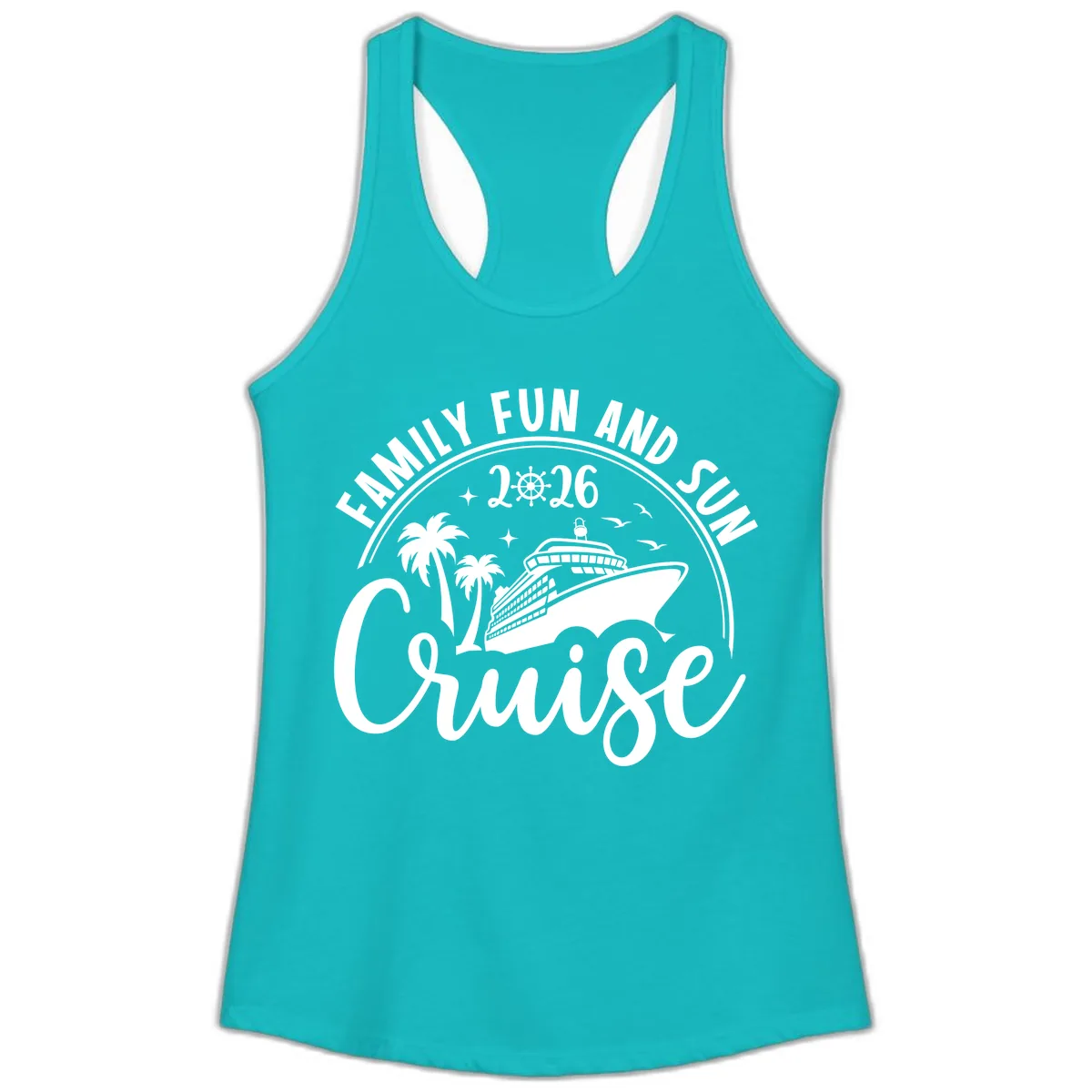Family Fun and Sun Cruise 2026 Ladies Tank in Tahiti Blue