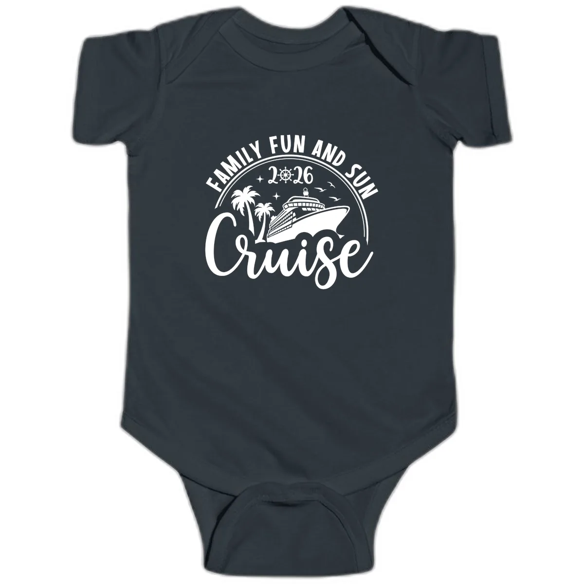 Family Fun and Sun Cruise 2026 Baby Onesie in Black