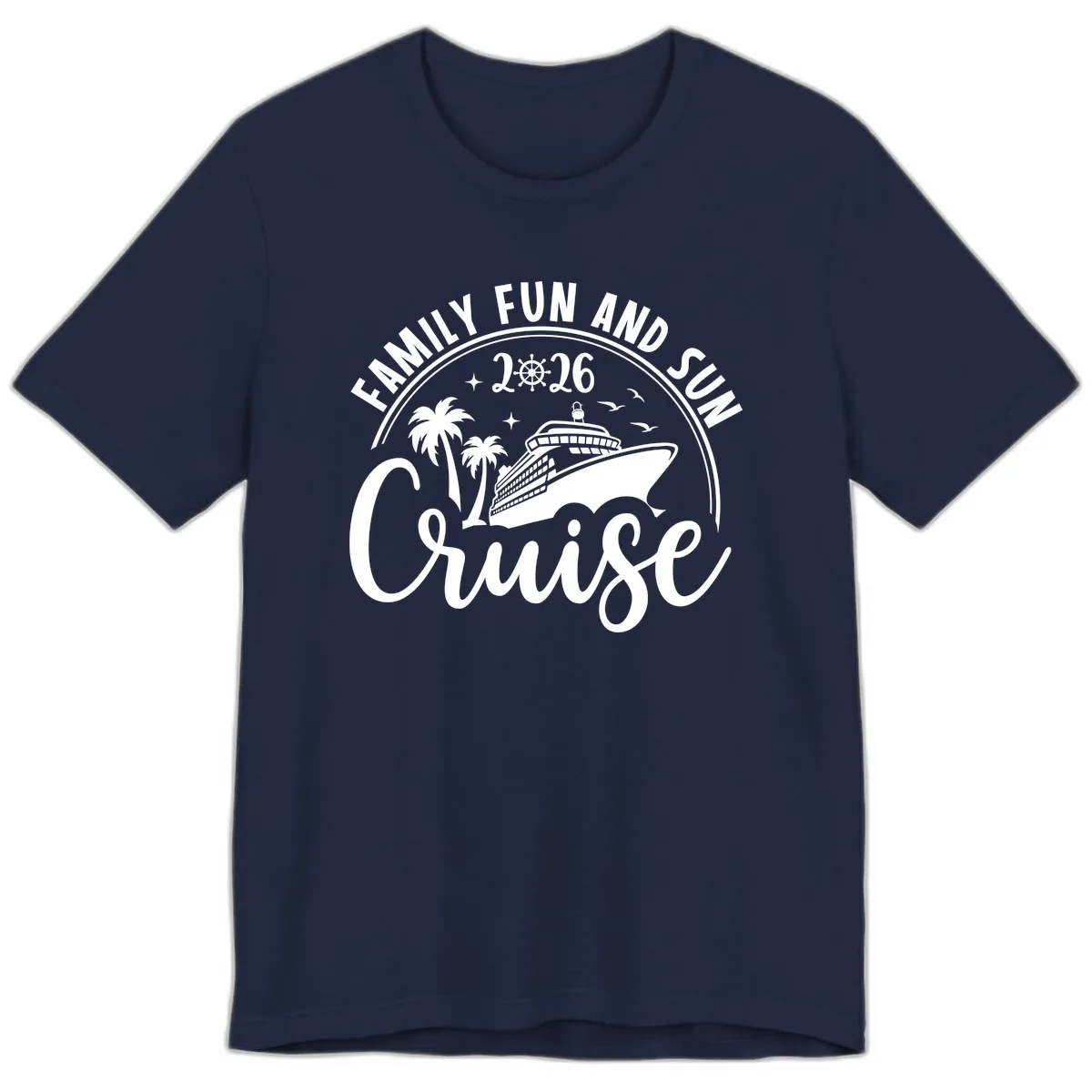 Family Fun and Sun Cruise 2026 Premium T-Shirt in Navy