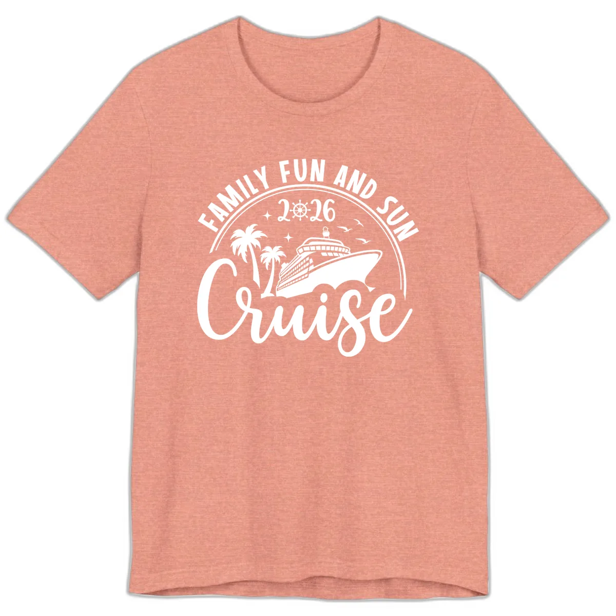 Family Fun and Sun Cruise 2026 Premium T-Shirt in Heather Sunset